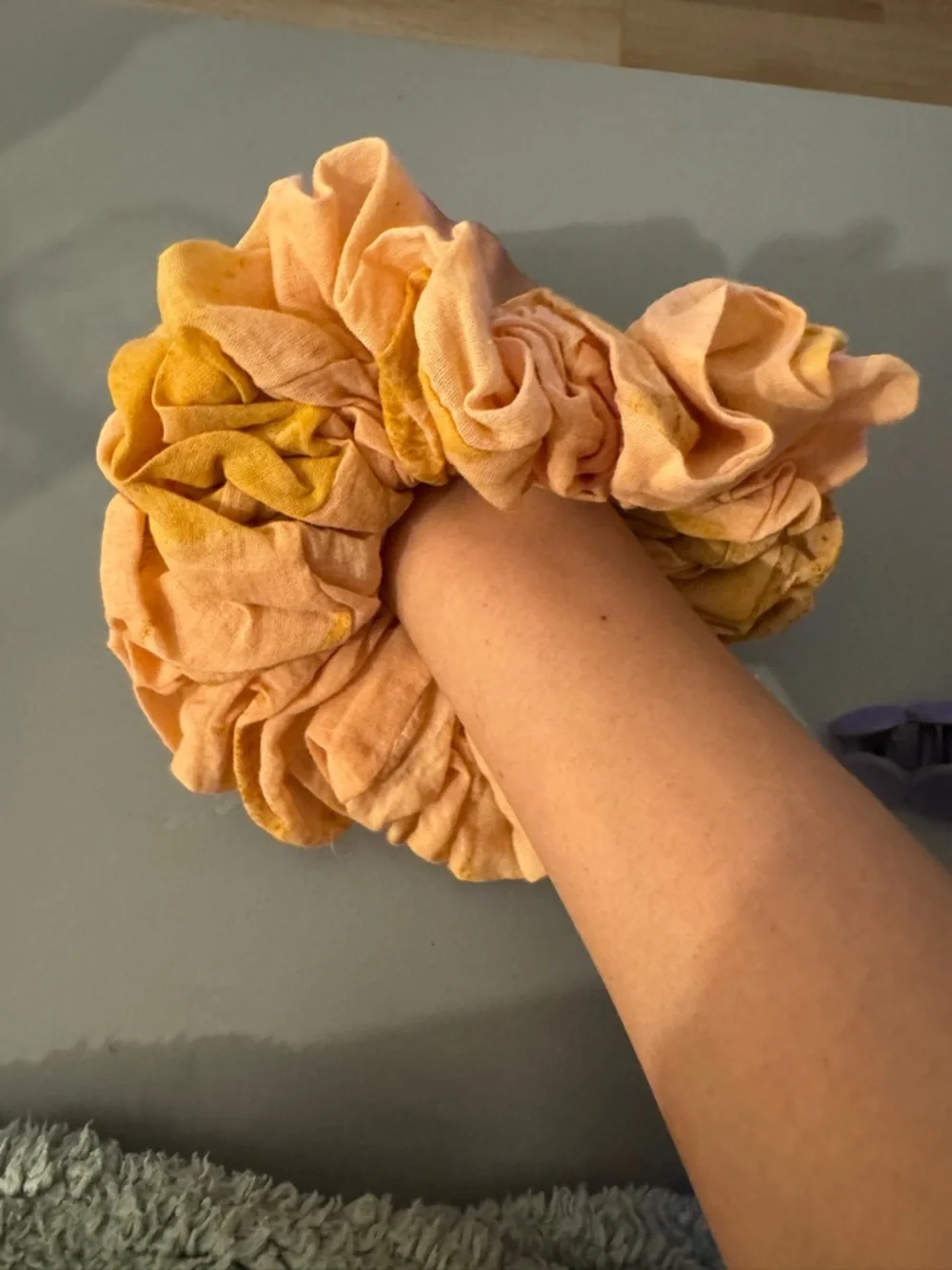 Peach & Mustard Oversized Scrunchie - Women Accessories
